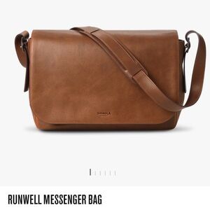 Shinola Leather Messenger Bag - Cognac Brown